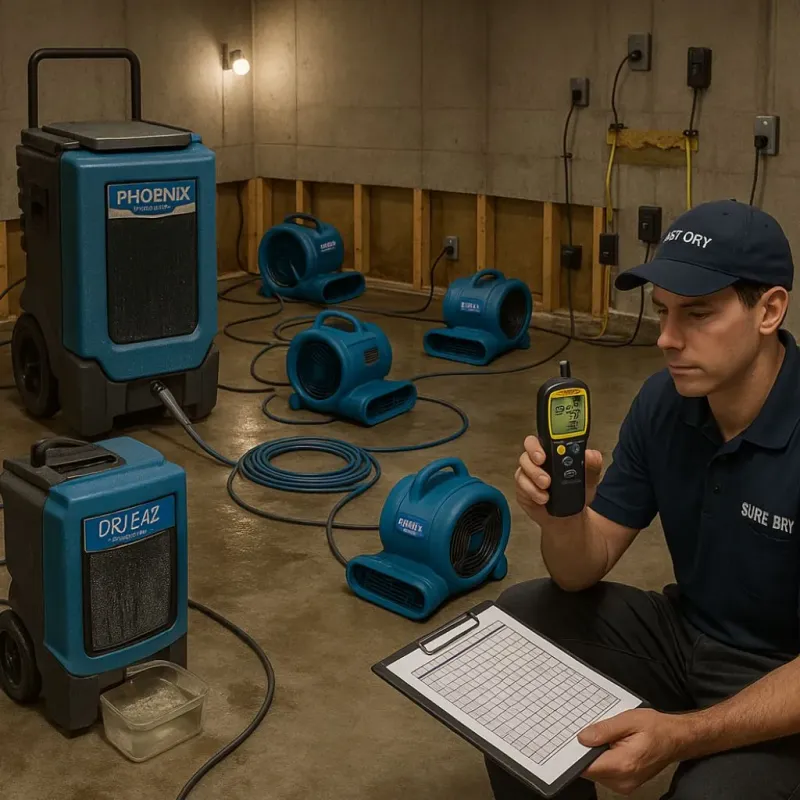 Structural Drying and Dehumidification process in Flower Hill, NY